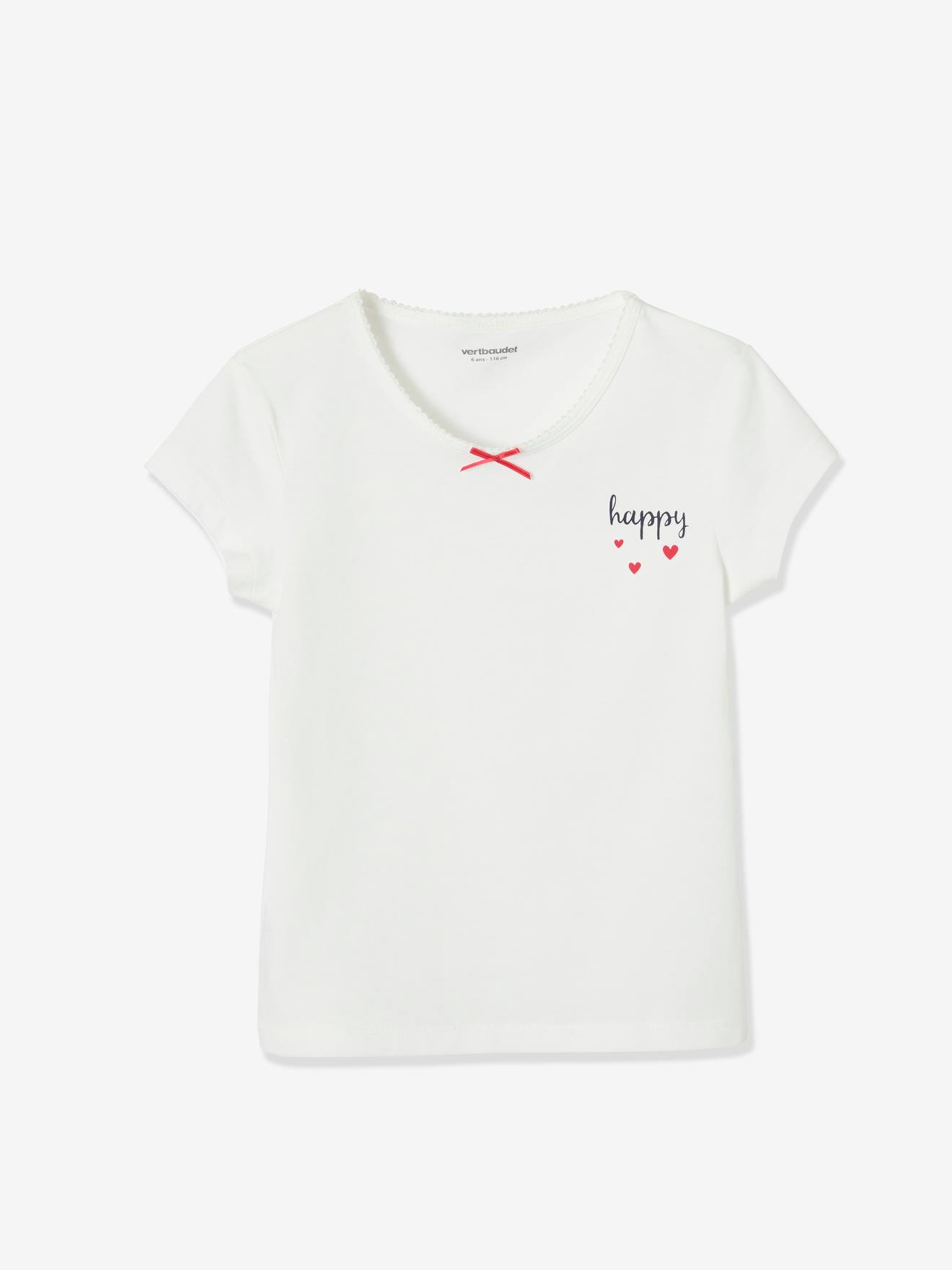 Lot de 3 t-shirts manches courtes fille Dream BASICS lot ivoire