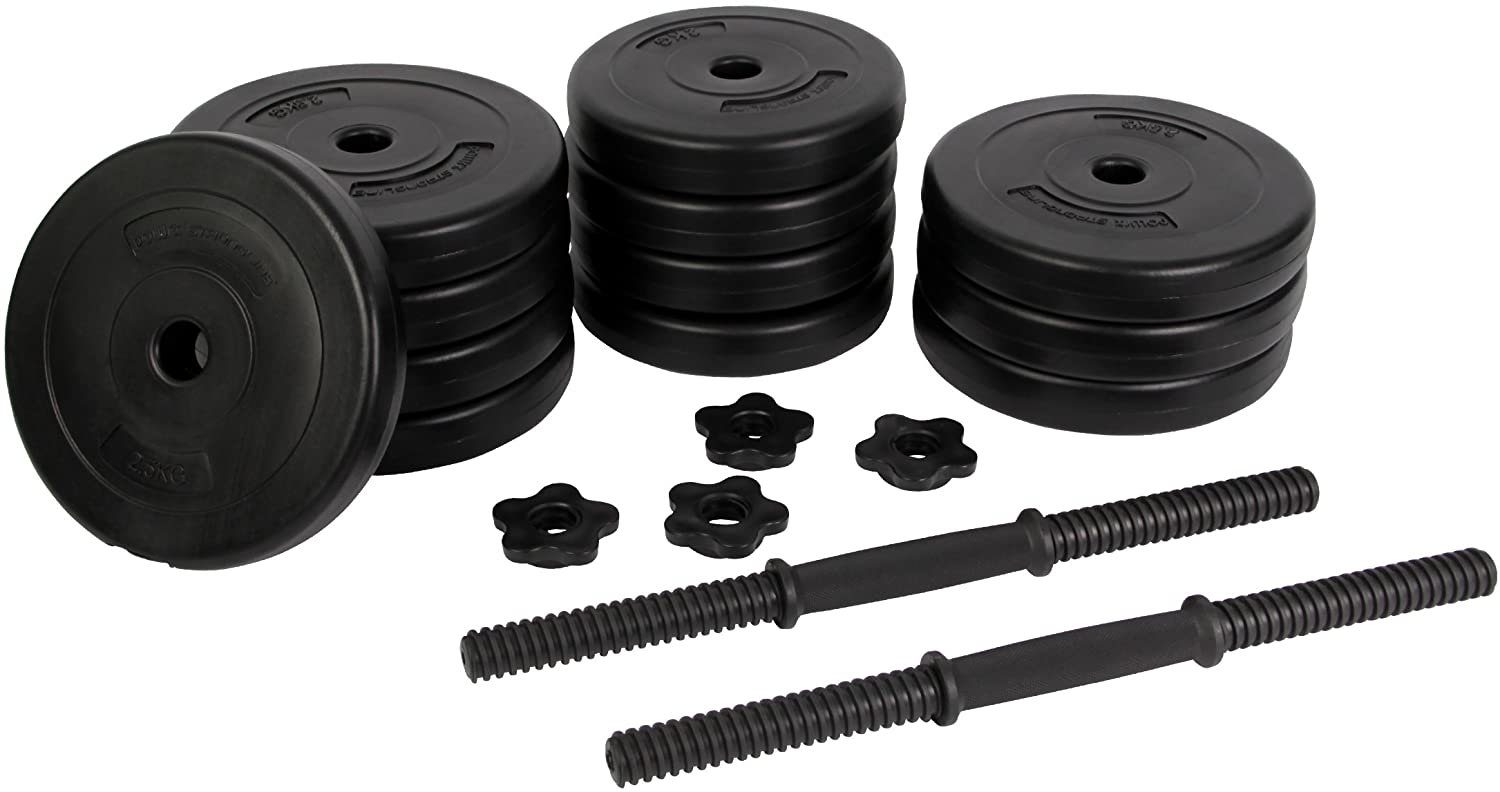 POWRX Kurzhantel 2er-Set Kurzhanteln 20kg-40kg, Rutschsicher, gerändelte Griffe, 2 X 10 Kg Kunststoff