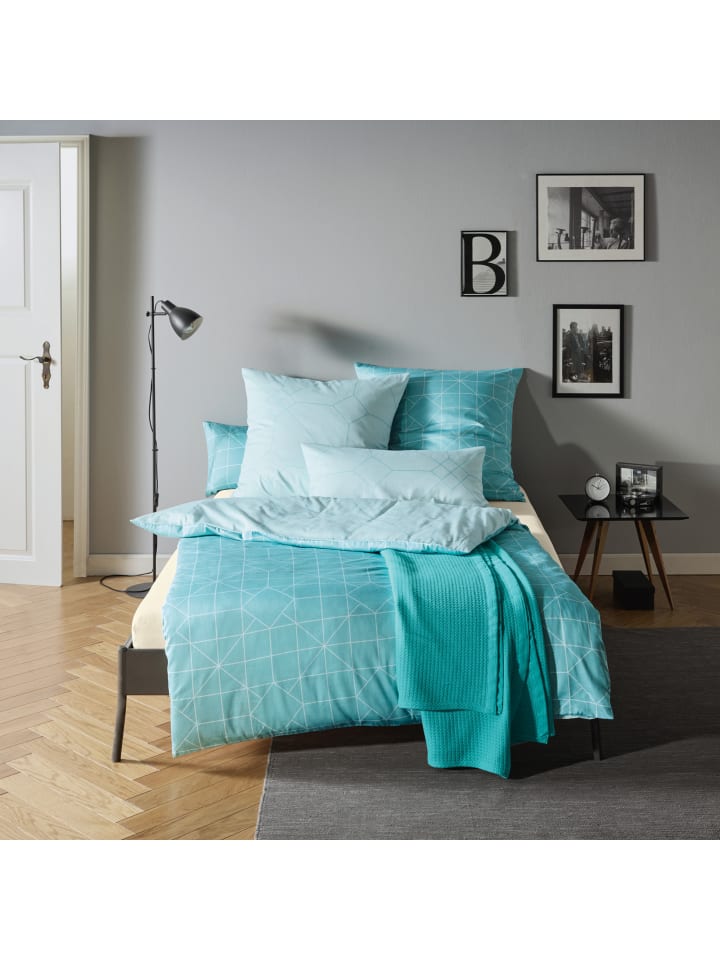 Erwin Müller Mako-Satin Wendebettwäsche in blau günstig kaufen