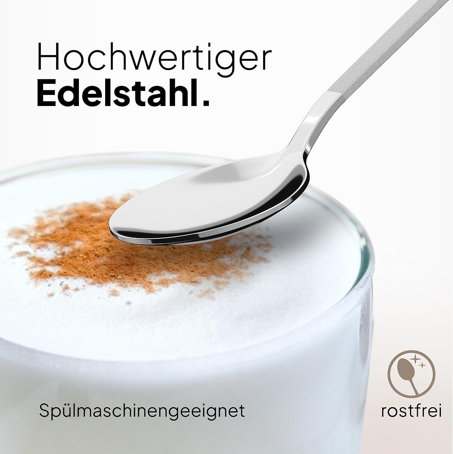 JODORA Latte-Macchiato-Löffel JODORA Design Latte Macchiato Löffel 19cm, Rostfrei, stabil, spülmaschinenfest