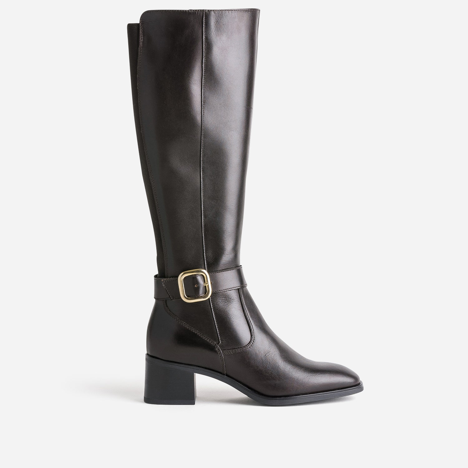 Botte marron foncé cuir avec bride