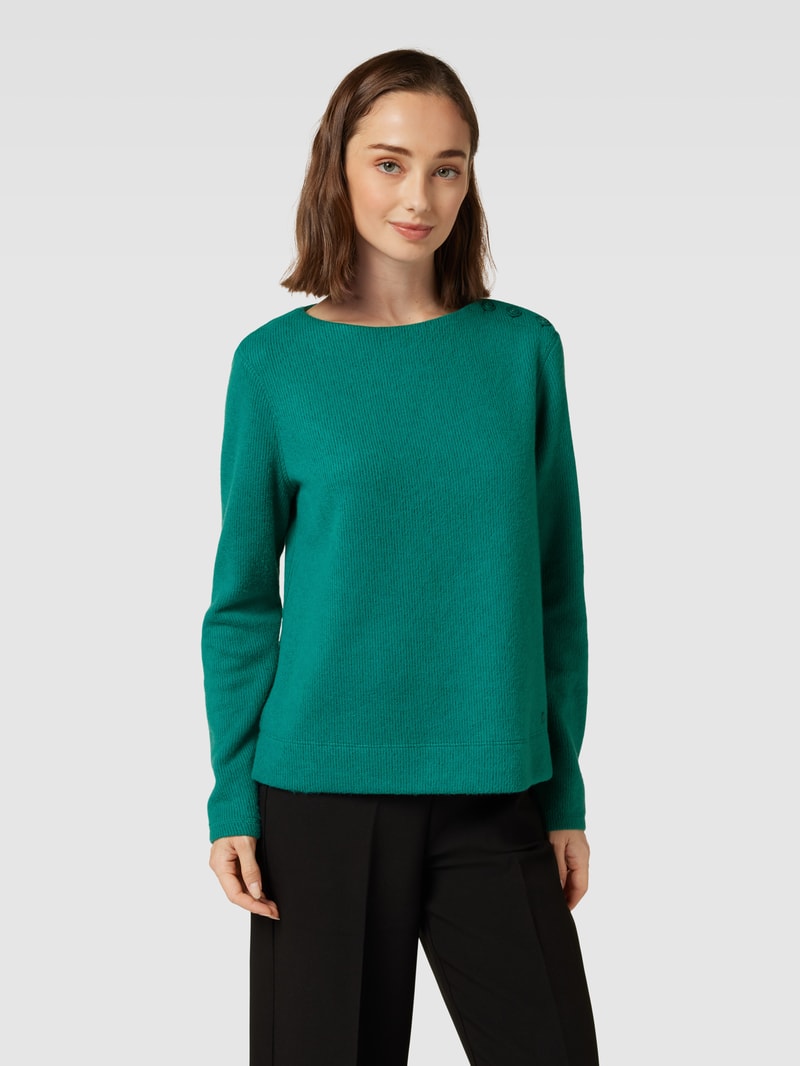 Strickpullover mit Viskose-Anteil und U-Boot-Ausschnitt in bottle