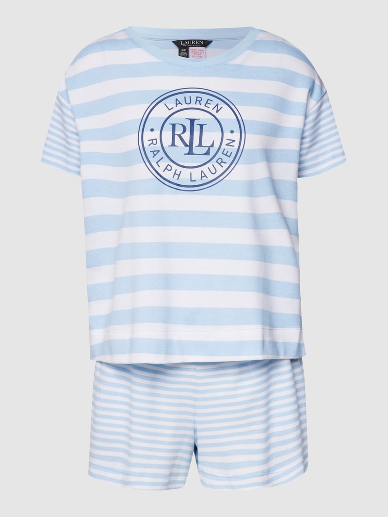 Pyjama mit Streifenmuster in blau
