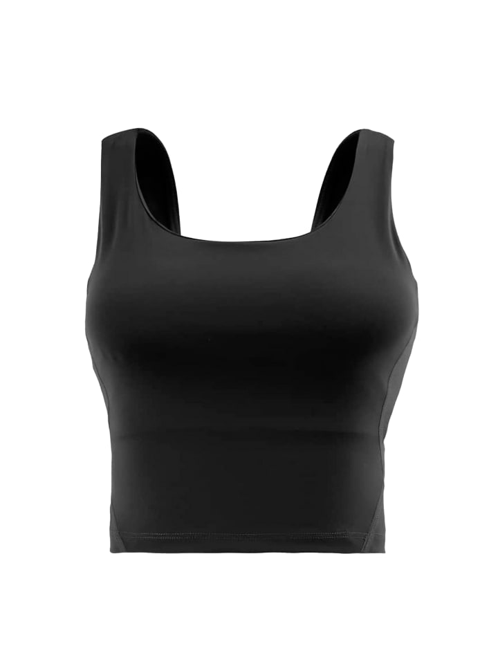 SASSYCLASSY Sport BH mit breiten Trägern und Rückenausschnitt in Schwarz günstig kaufen