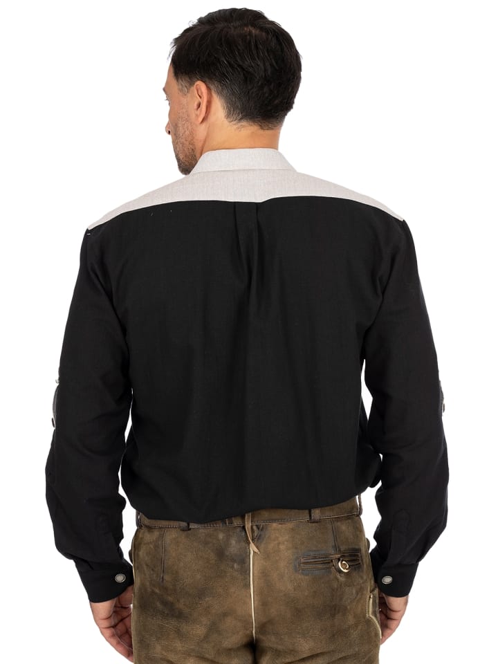 OS-Trachten Trachtenhemd 120005-1011 in schwarz günstig kaufen S
