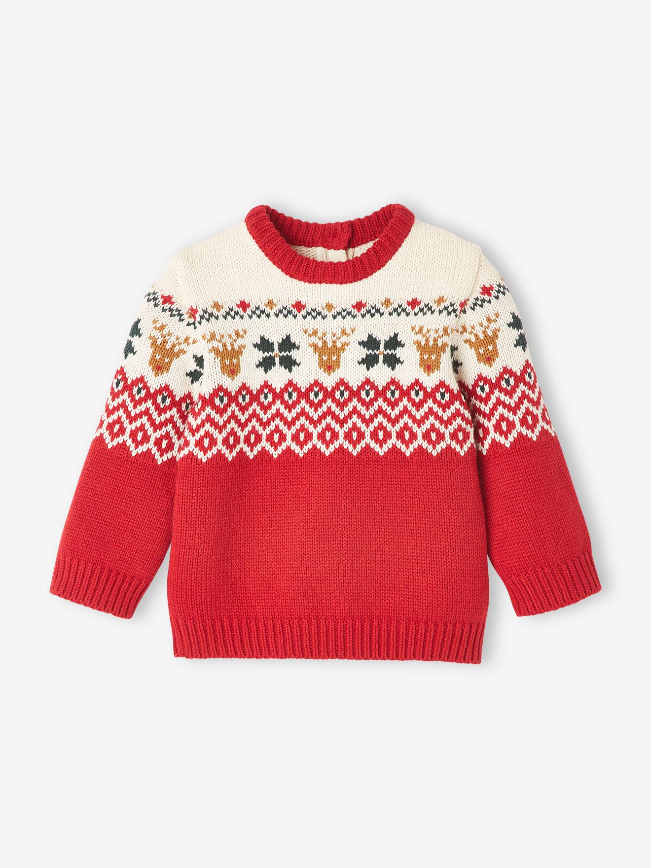 Vertbaudet Capsule Collection: Baby Weihnachtspullover Oeko-Tex - tanne
