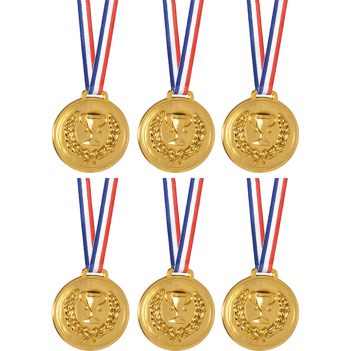 Medaille zum Beschriften, Kunststoff mit Sicherheitsband, 6 Stück