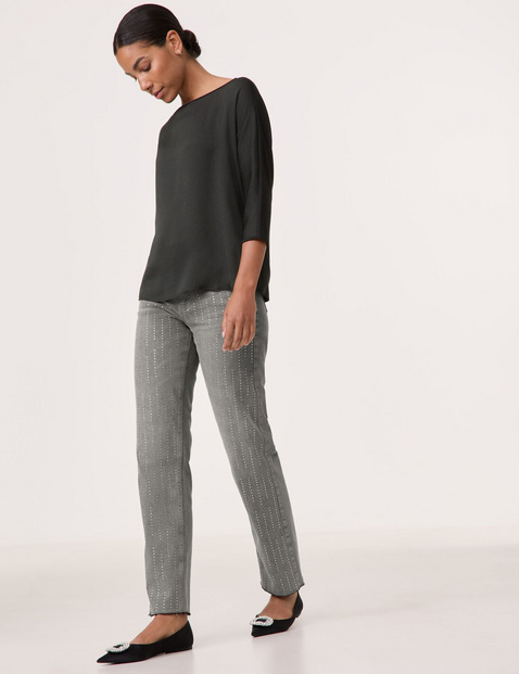 3/4 Arm Shirt mit feiner Crinkle-Front