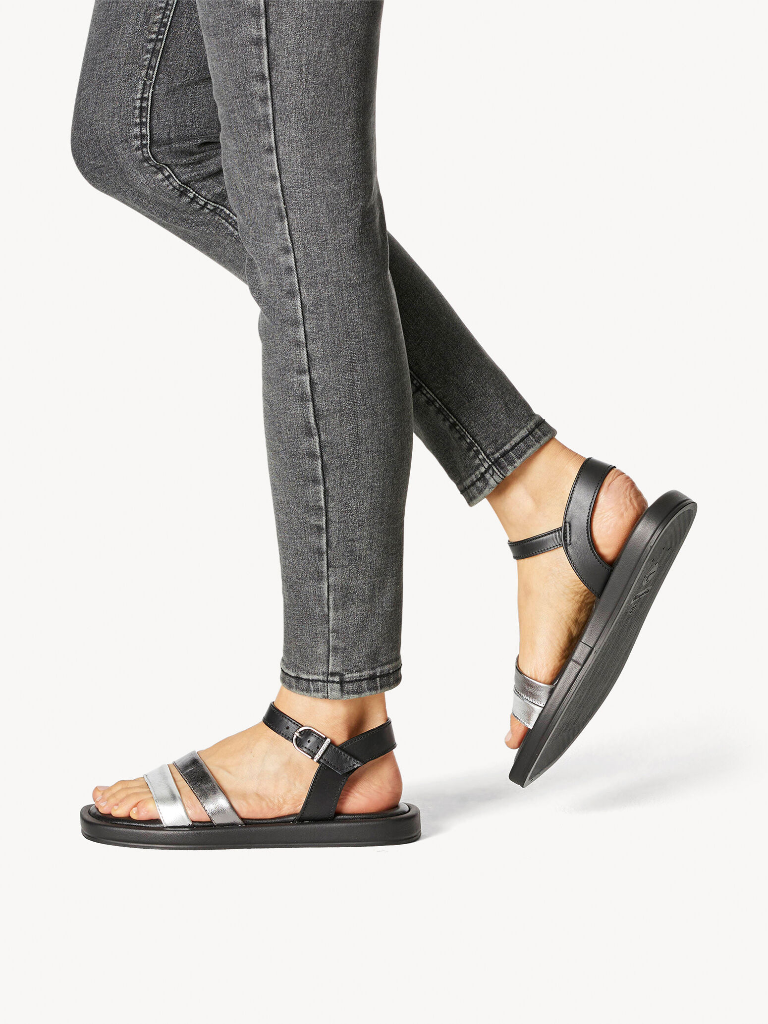 Sandale en cuir - noir