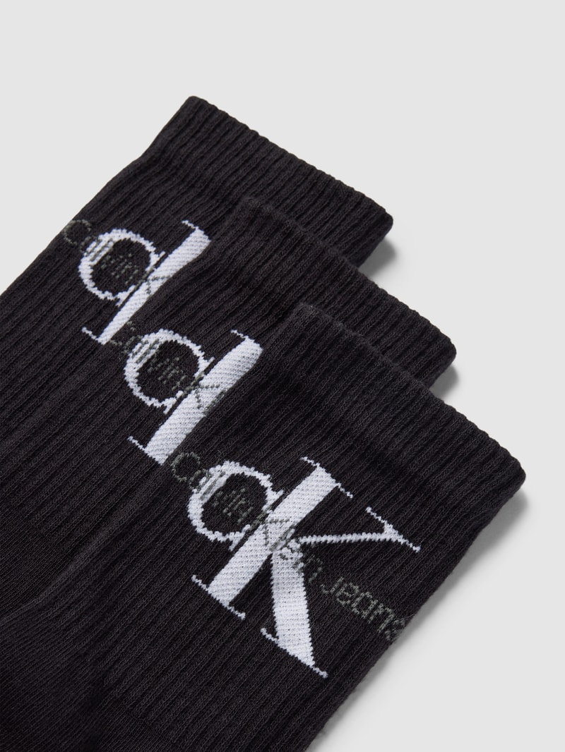 Socken mit Label-Detail im 3er-Pack in schwarz