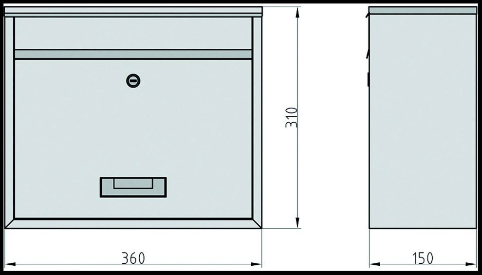 BASI Briefkasten BK 900, Inkl. 2 Schlüsseln