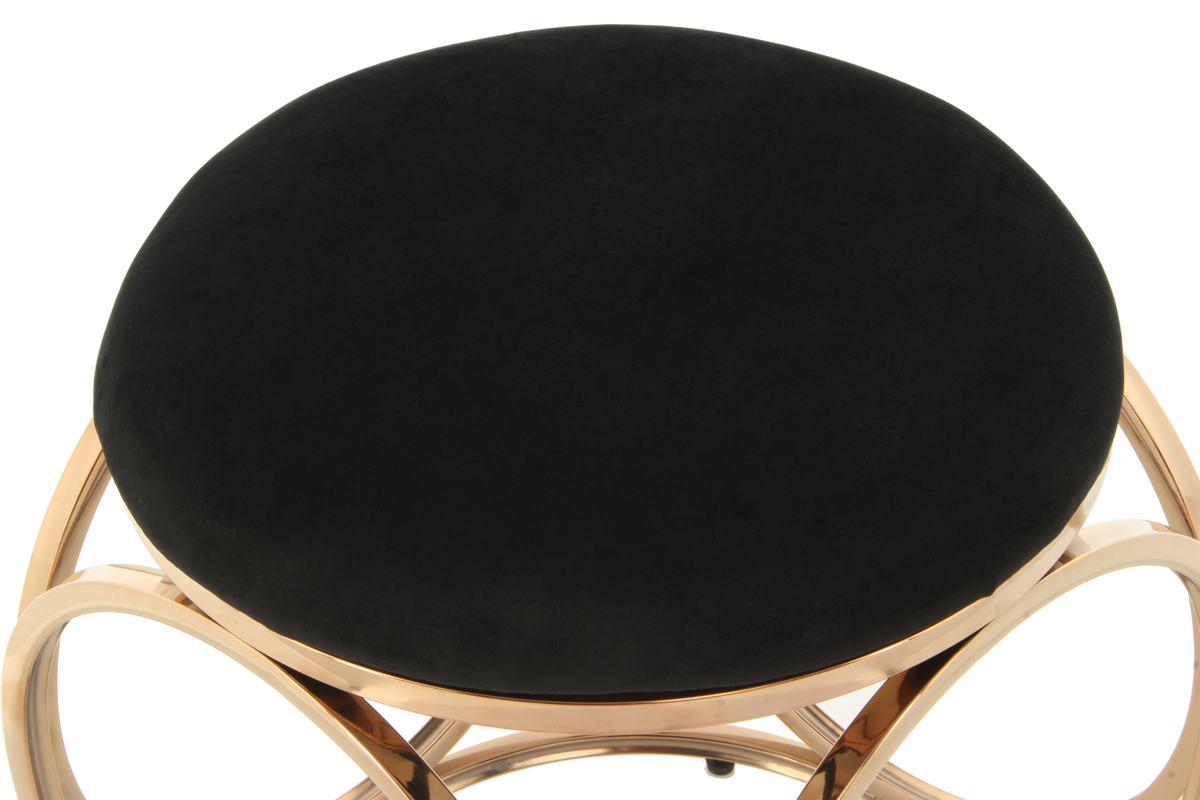 Kayoom Hocker Whitney 325 Schwarz / Roségold