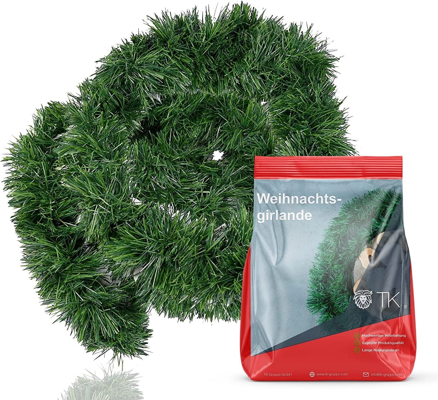 Kunstgirlande Weihnachtsgirlande grün 10 Meter - künstliche Dekogirlande Ø 10 cm, TK Gruppe