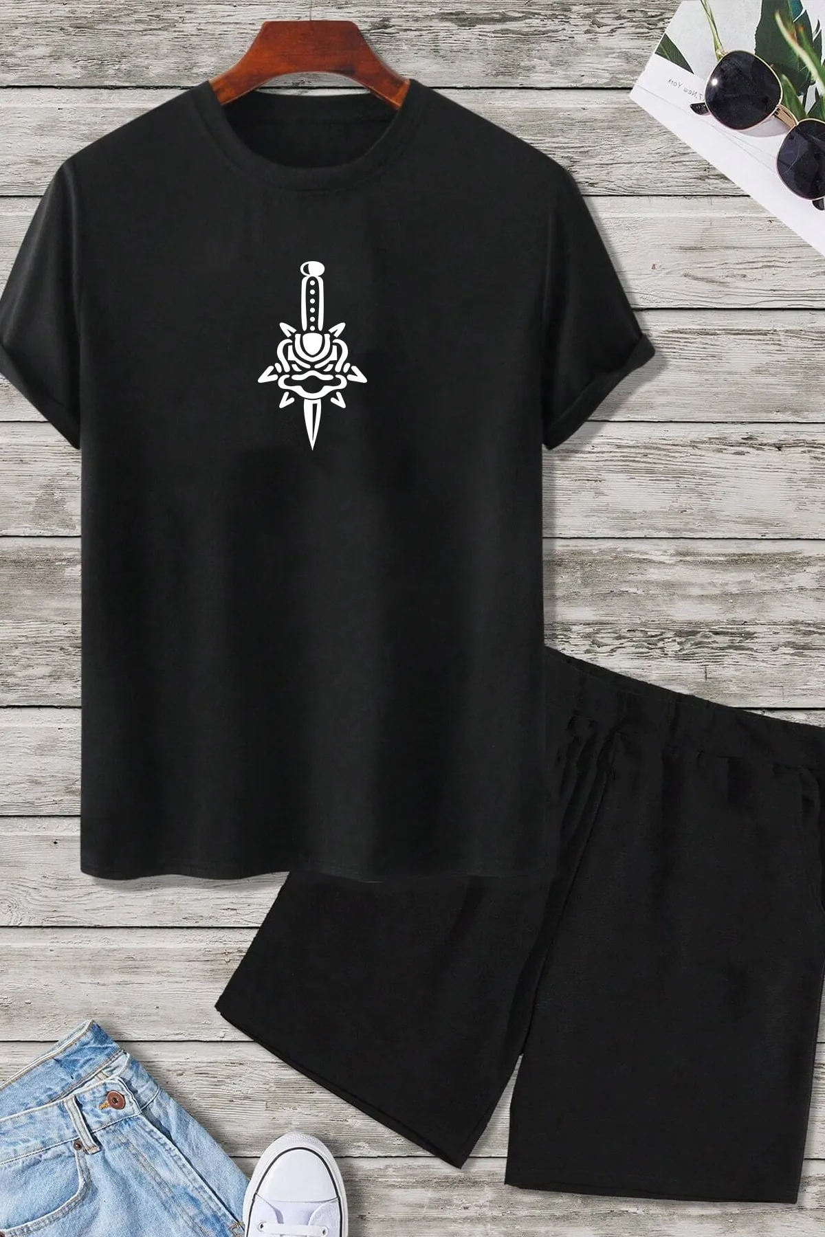 uyguntarz  Shorts-Set mit Totenkopf-Print