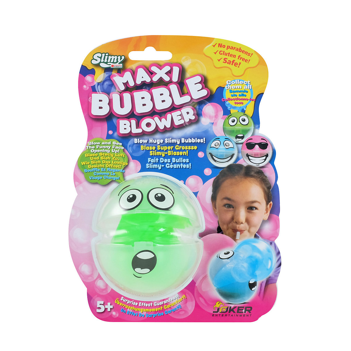 SLIMY® Maxi Bubble mit Bubble-Blower - für supergroße Schleim-Blasen aus extrem dehnbarem Slime, Spielmasse für Kinder