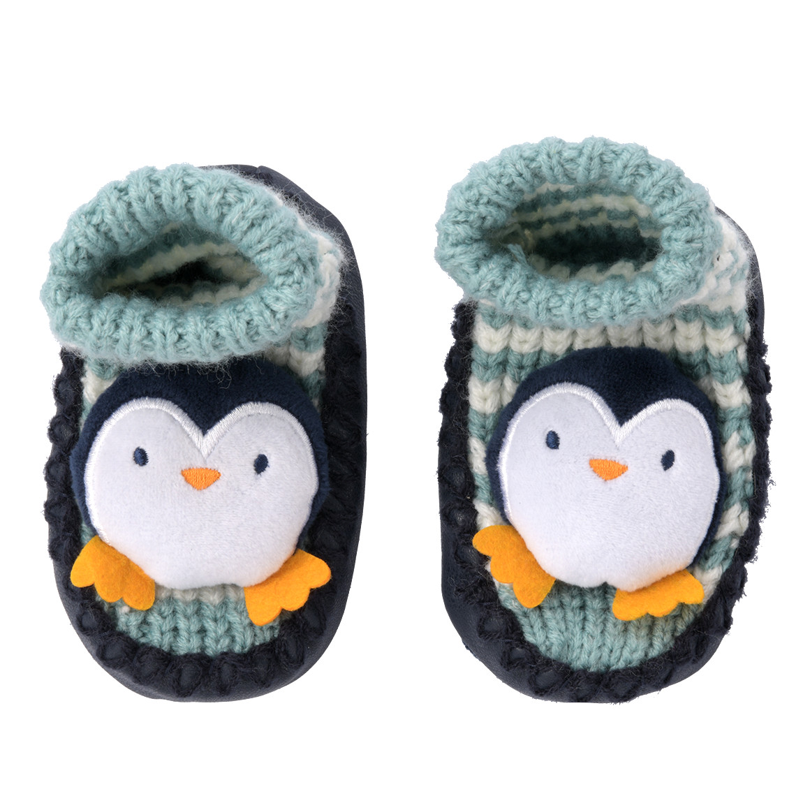 Baby Haussocken mit Pinguin-Applikation