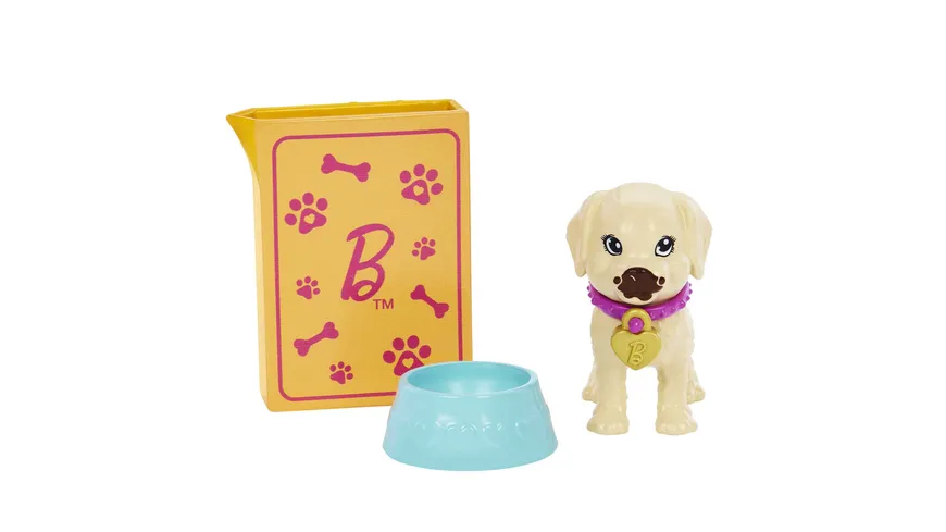 Barbie Hunde-Adoption Puppe (brünett), Spielset mit Zubehör