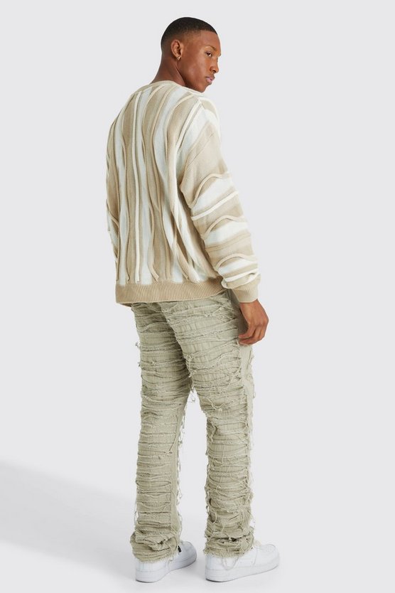 Slim-Fit Schlaghose mit Rissen