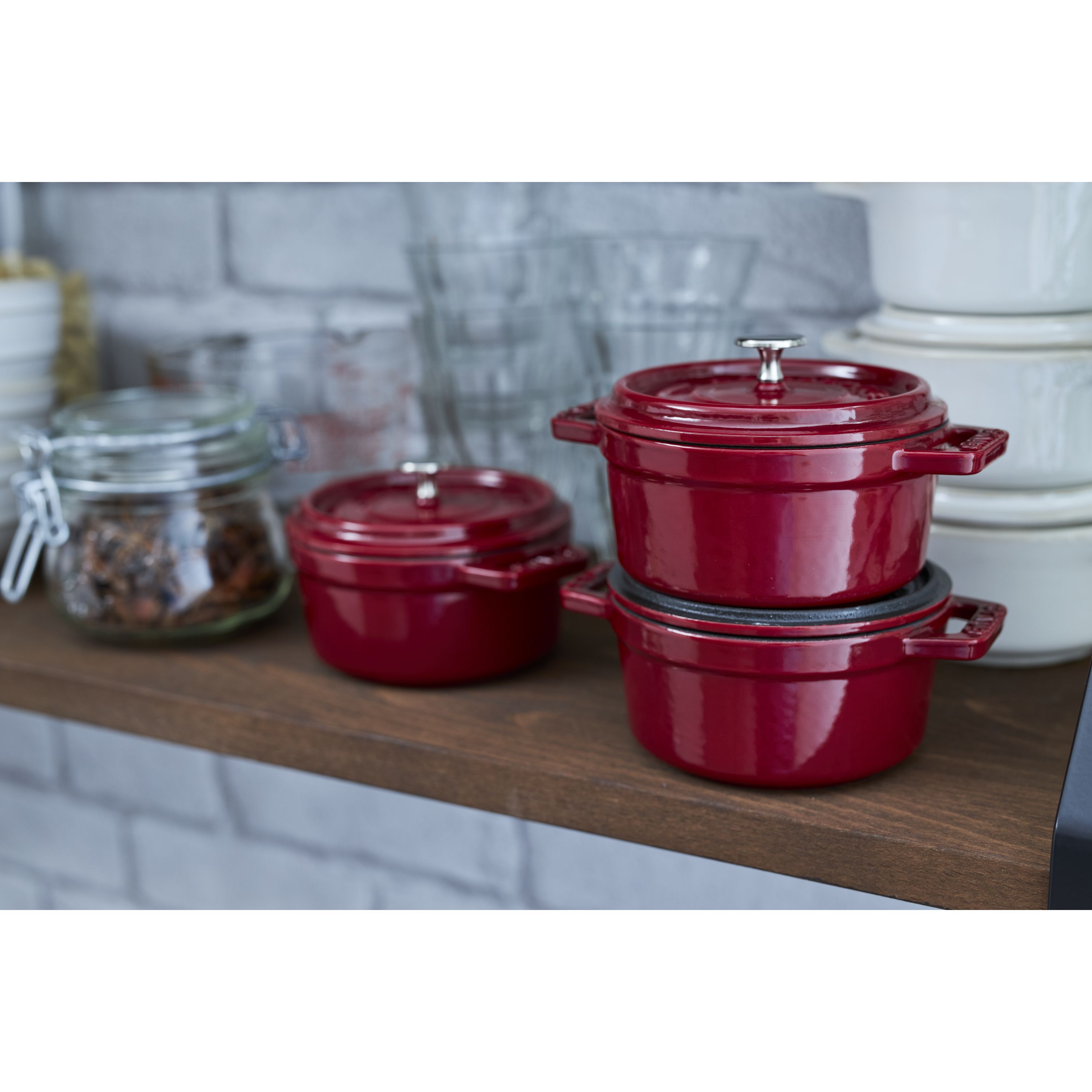 Mini Cocotte 10 cm, rund, Bordeaux, Gusseisen