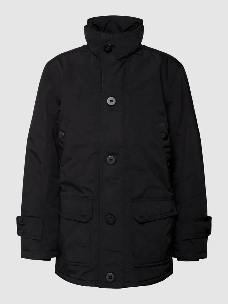 Jacke mit Label-Patch Modell 'JAGURO' in schwarz