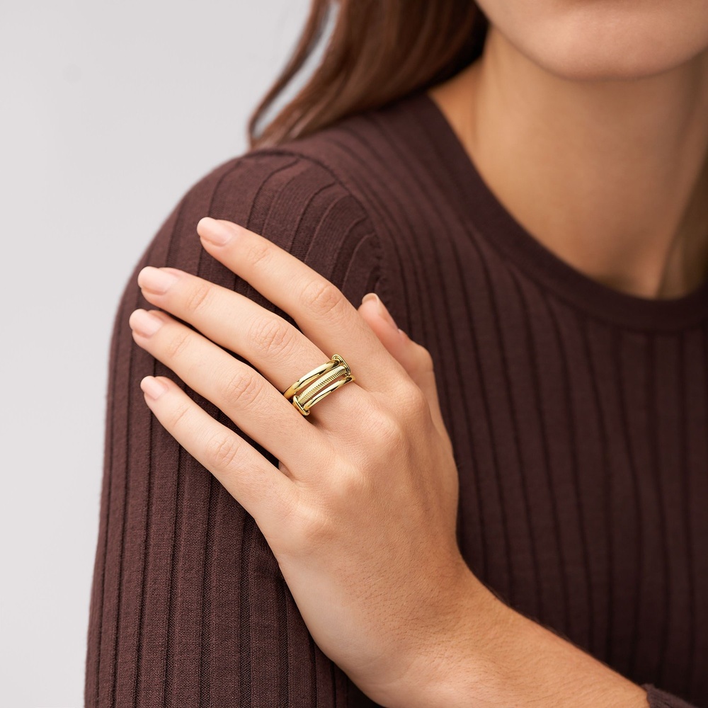 Fossil Bague pour femme Acier inoxydable or Bague