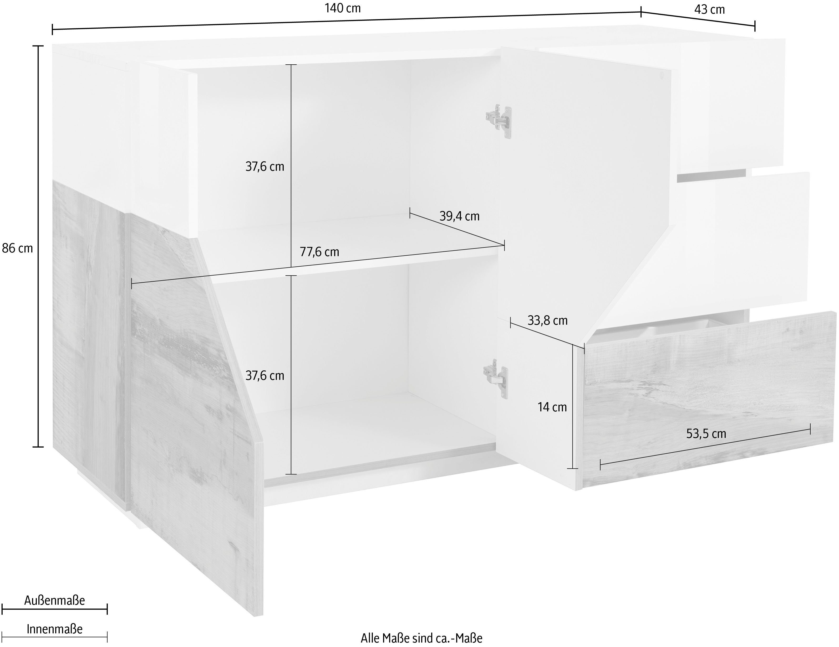 INOSIGN Sideboard alien, Breite ca. 140 cm