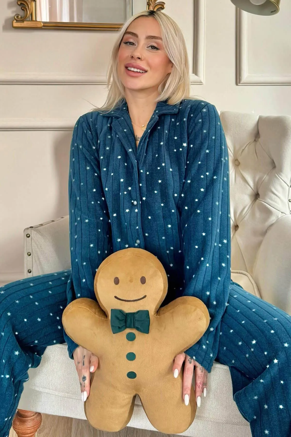 Pijamaevi  Pyjama set - Blau - Print