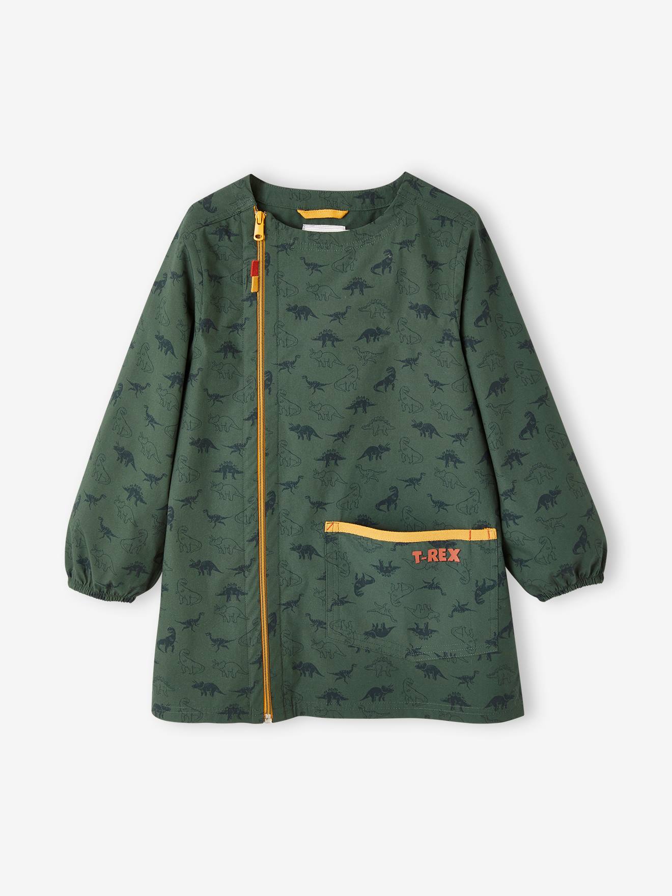 Tablier dinosaures garçon personnalisable vert foncé