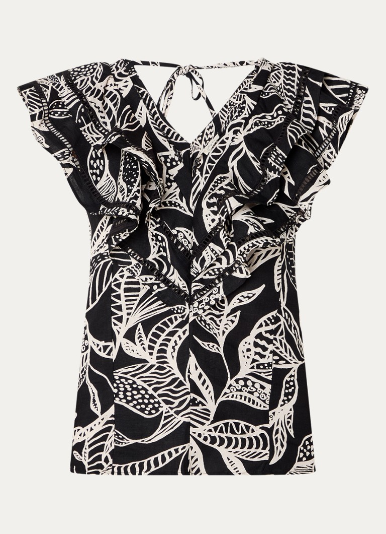 Top in misto lino stampato Rosey Phase Eight