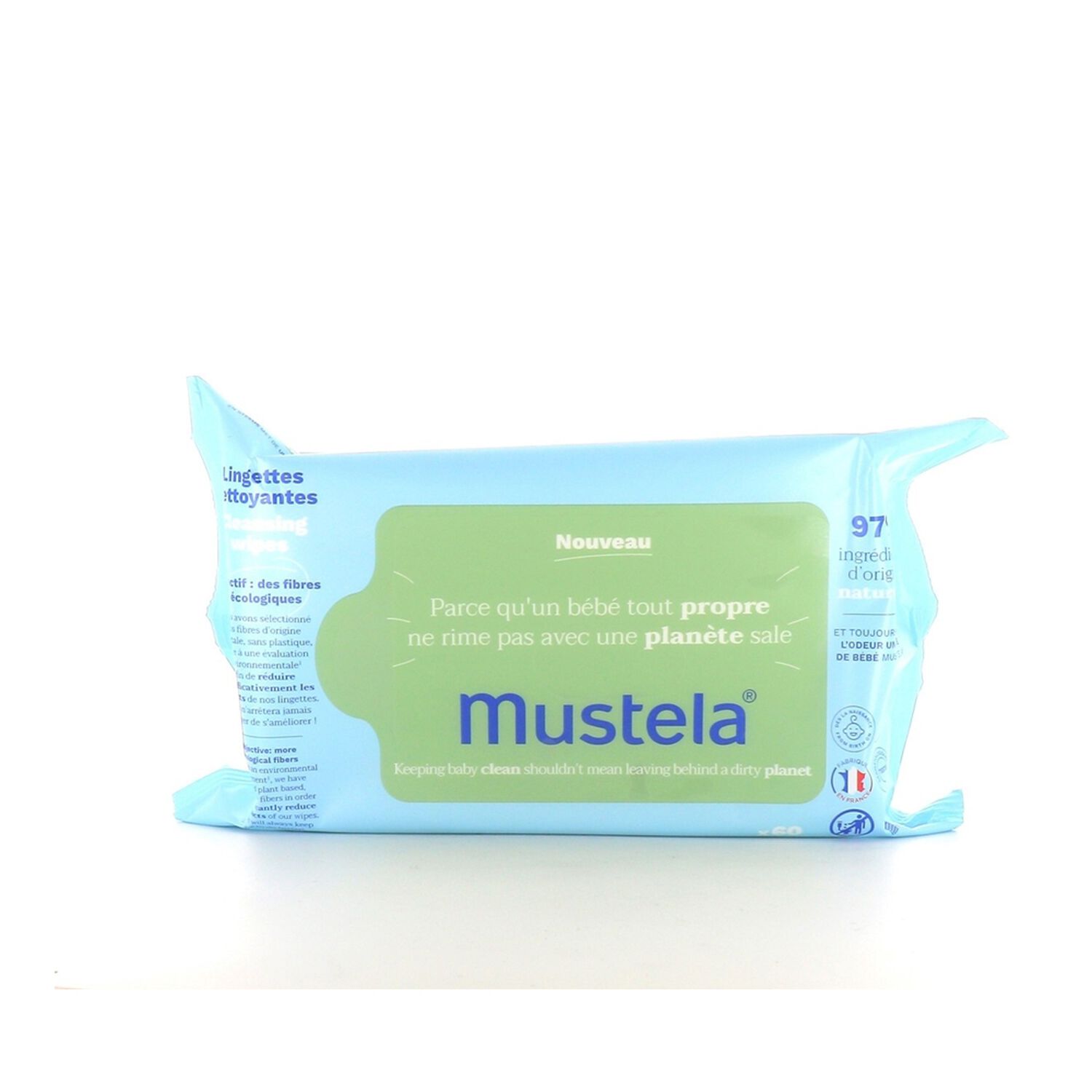 Mustela Mustela Lingettes Nettoyantes Visage, Mains et Siège x 60