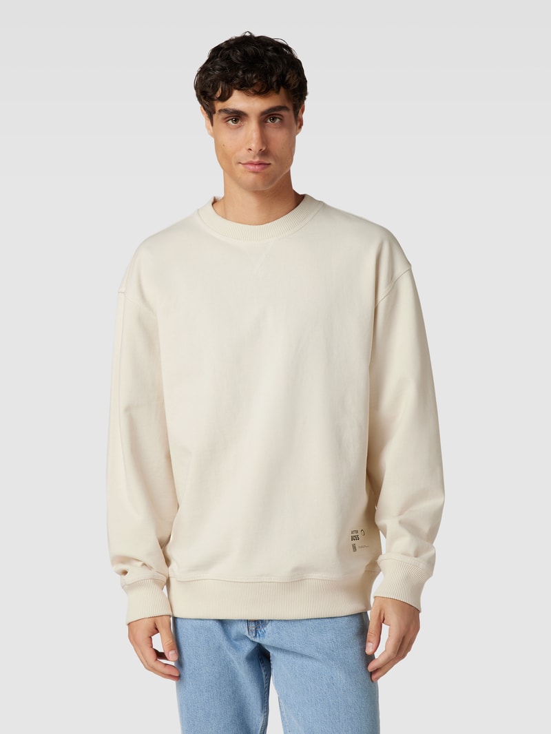Sweatshirt mit Label-Print Modell 'Wecircular' in offwhite