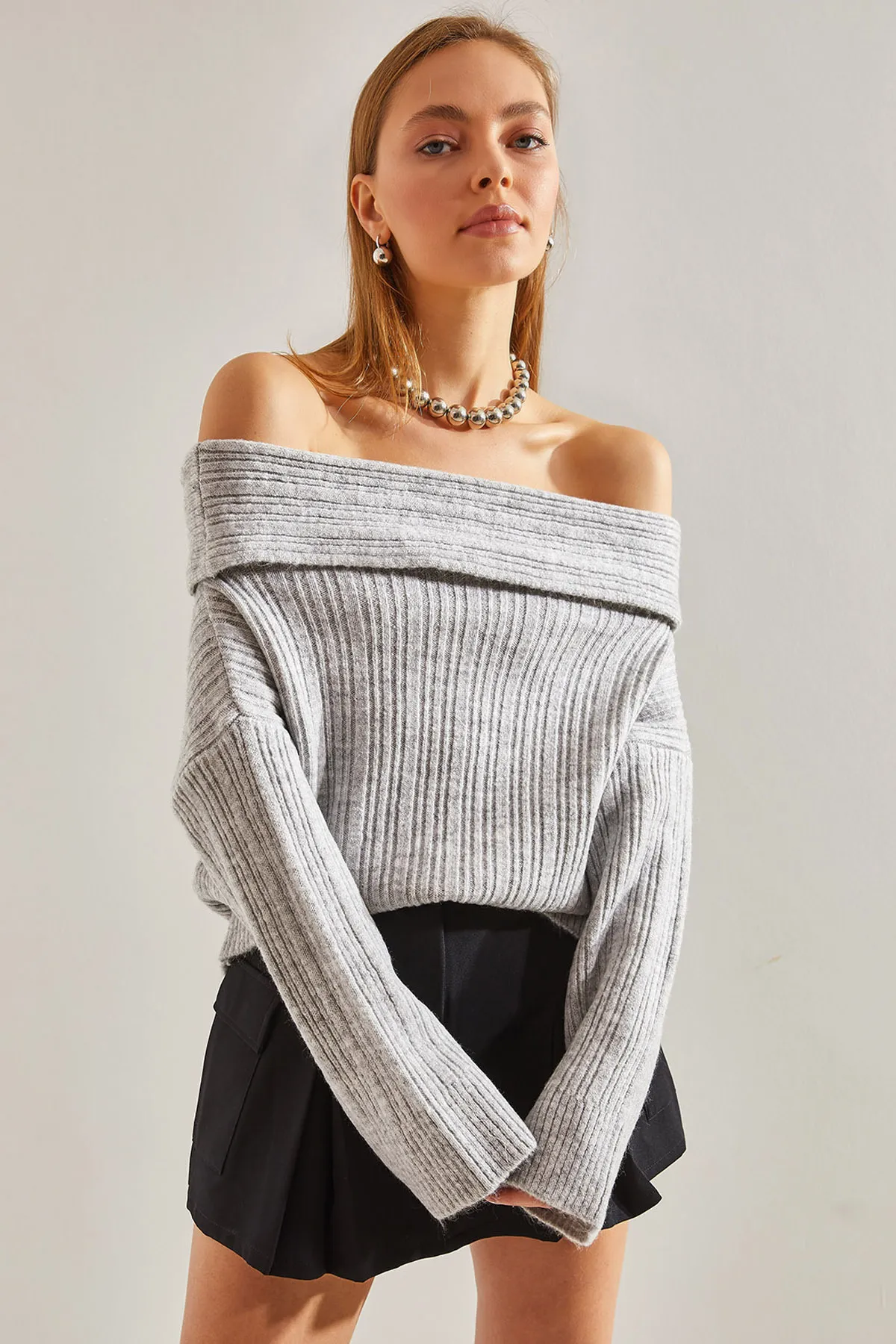 Bianco Lucci  Pullover - Grau - Regular Fit