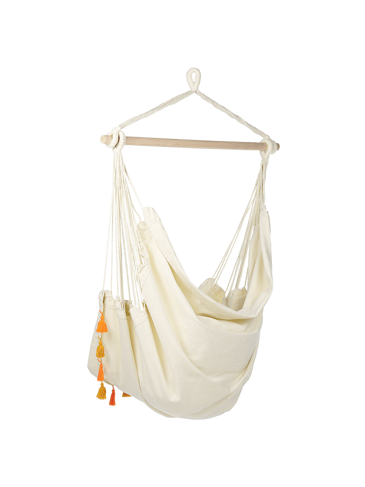 Beliani Hängesessel VARENA in Beige/Orange - (W) 96 x (H) 125 x (L) 55 cm günstig kaufen onesize