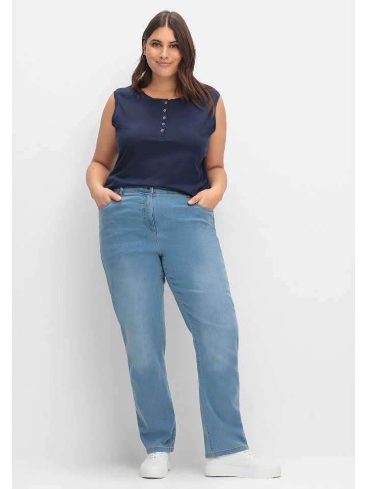sheego Gerade Jeans in blue Denim günstig kaufen