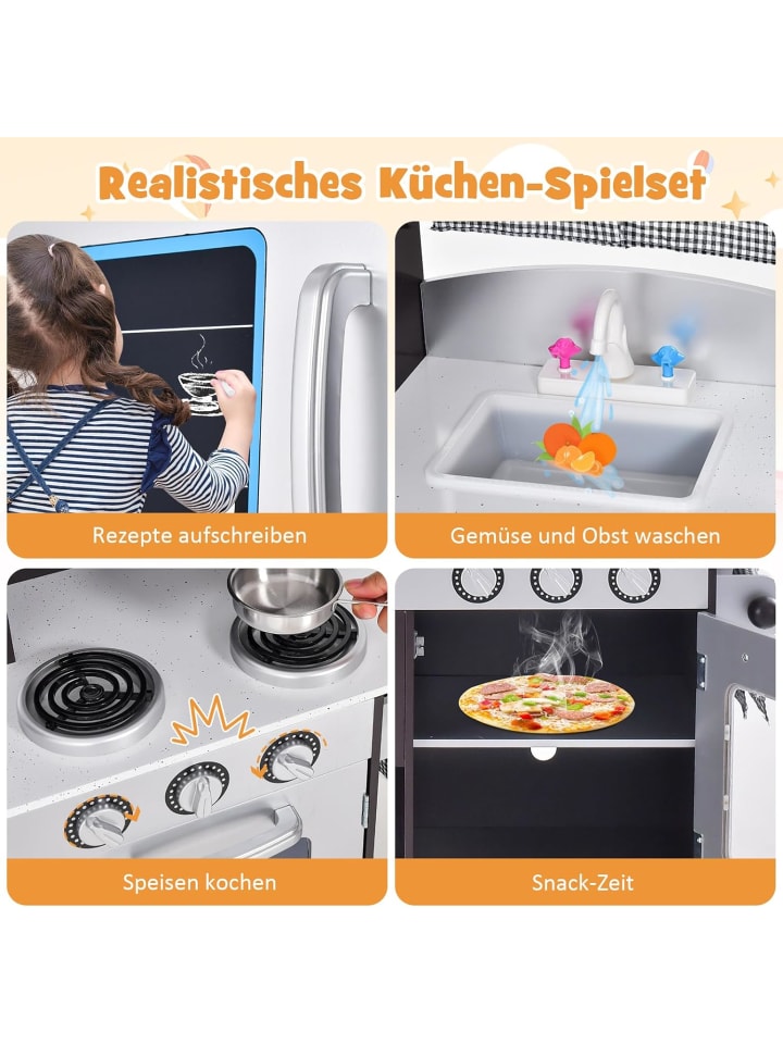 COSTWAY Spielküche ab 3 Jahre in Weiß günstig kaufen 97 cm