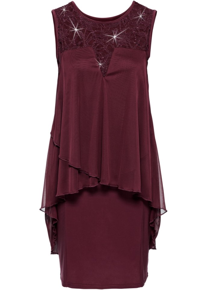 Jerseykleid mit Chiffon