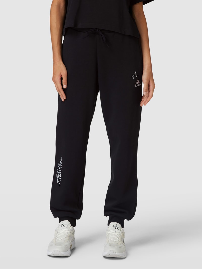 Sweatpants mit Label-Stitching in schwarz