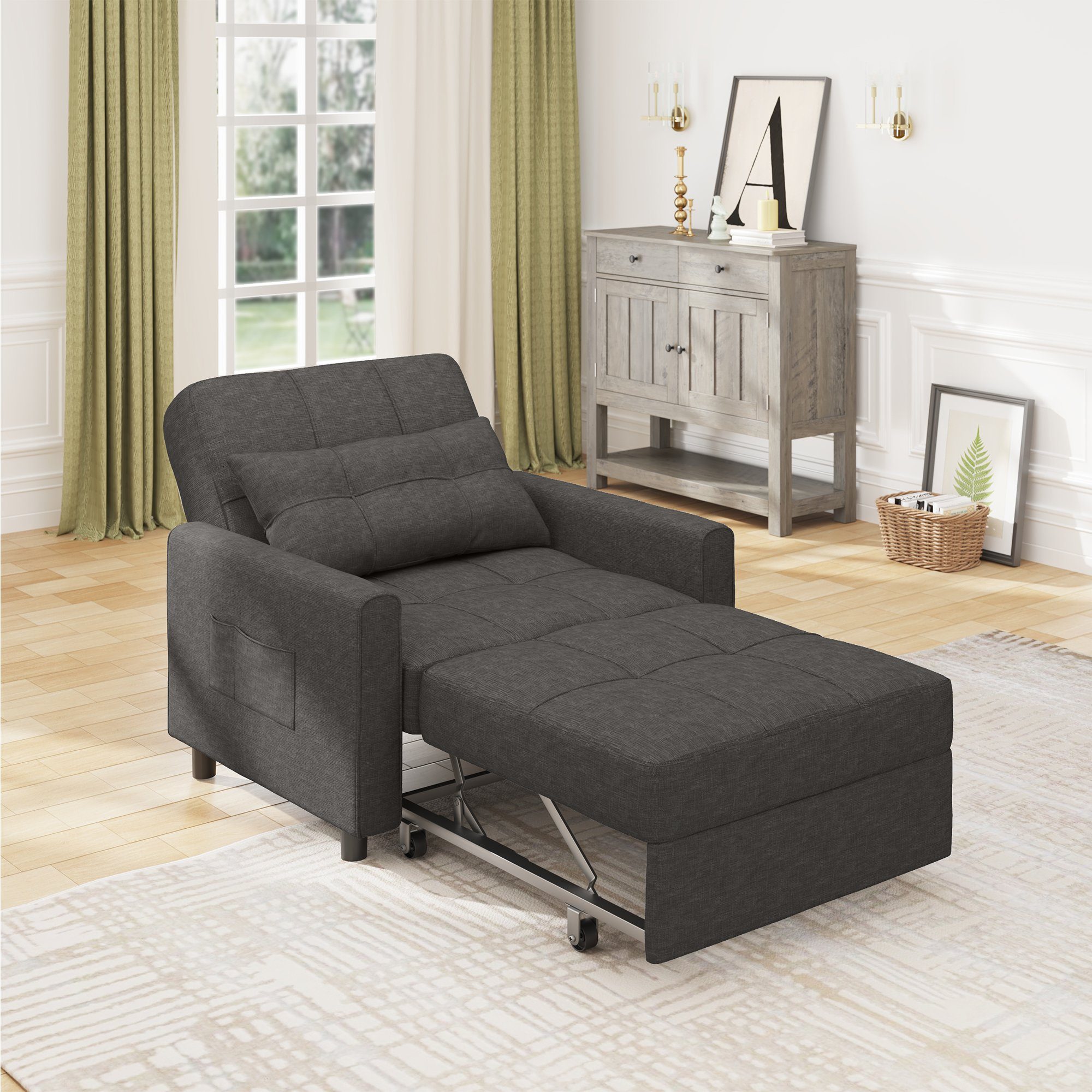 Bealife Relaxsessel, Schlafsessel mit Verstellbarer Rückenlehne, Klappbares Schlafsofa