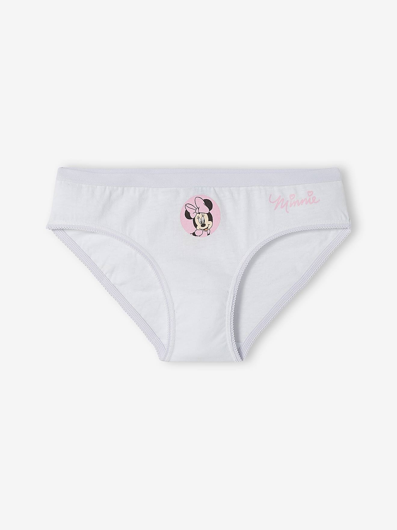 Lot de 7 culottes DS® Minnie rose, gris chiné et blanc