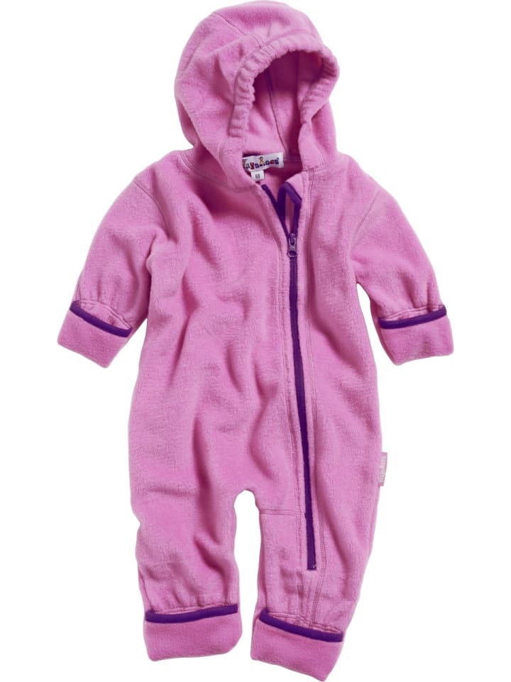 Playshoes Fleece-Overall farblich abgesetzt in Pink günstig kaufen