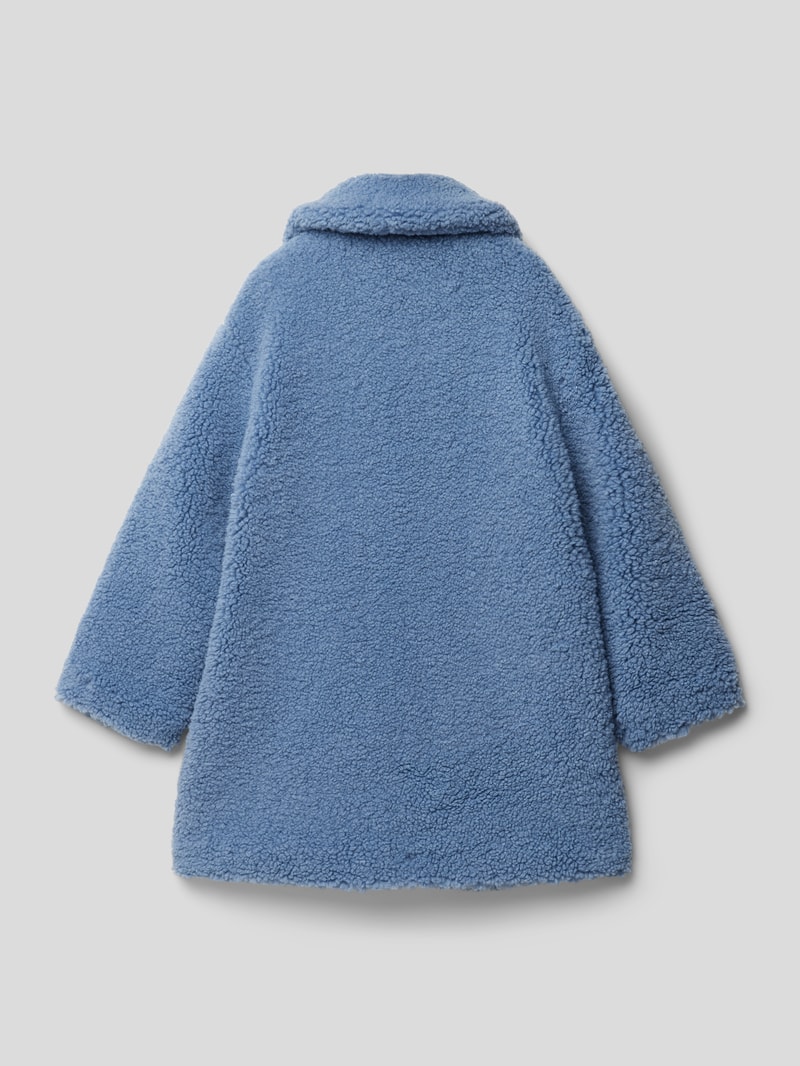 Mantel aus Teddyfell in blau