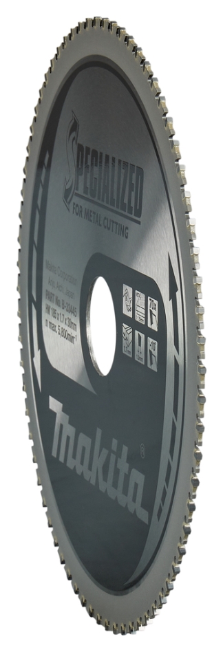 Makita Zubehör B-33445 Kreissägeblatt Spezial Dünnblechstahl FTG 185 x 30 x 1,7 mm T70