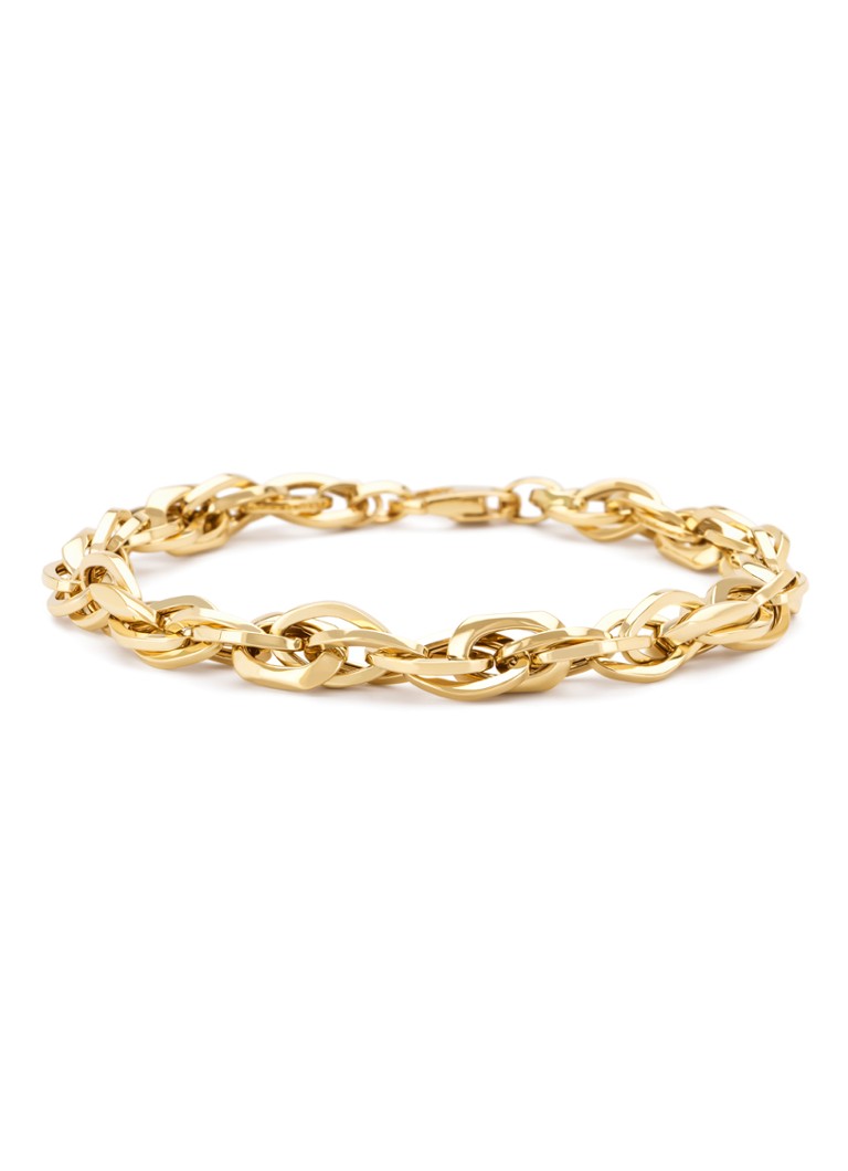Bransoletka Eternal Treasures z ogniwami z żółtego złota i diamentowym punktem, 18 cm