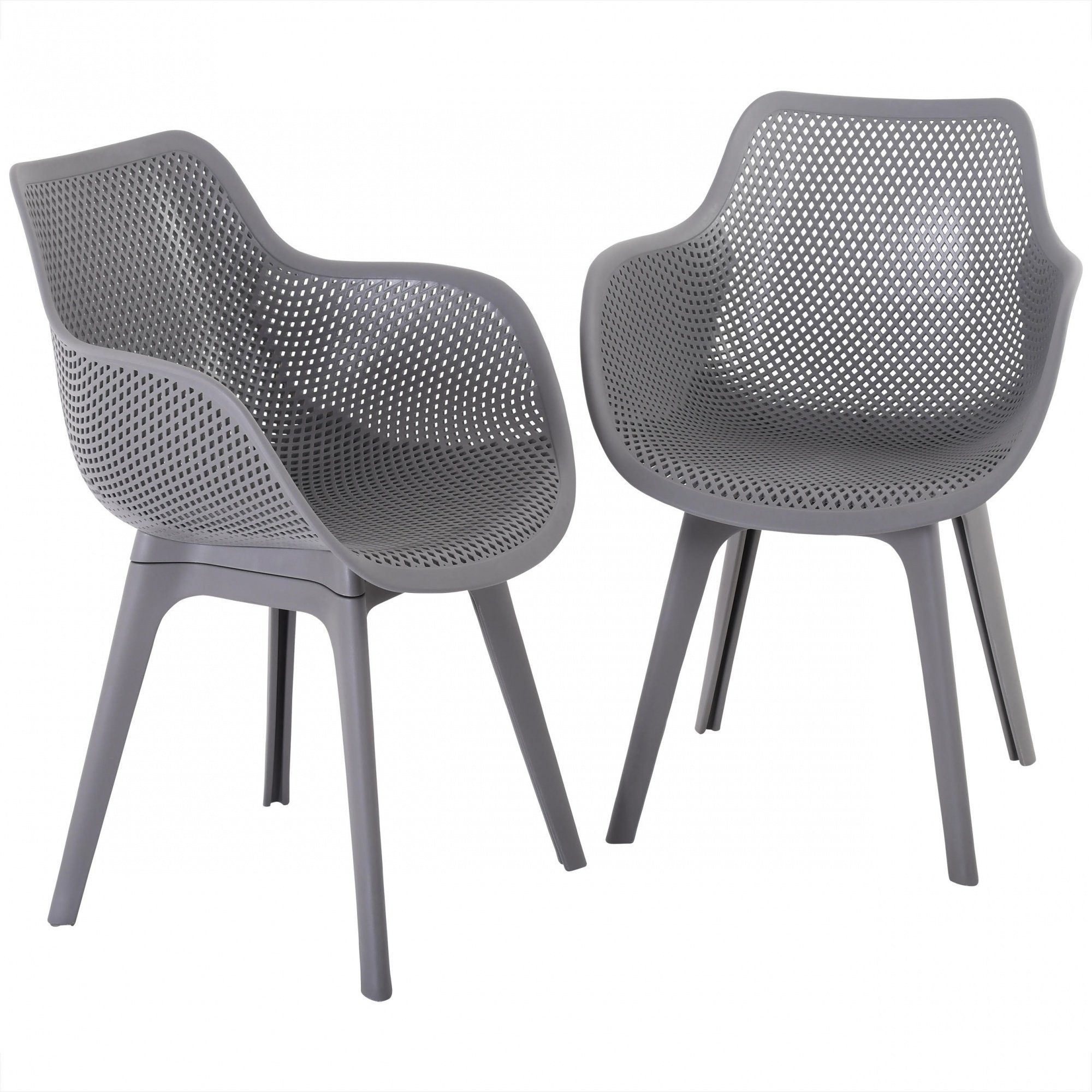 Raburg Gartenstuhl JASPER, verschiedene Farben, Design-Schalenstühle mit Armlehnen (4er-Set), ergonomisch & perforiert, sehr stabil & super bequem, bis 150 kg