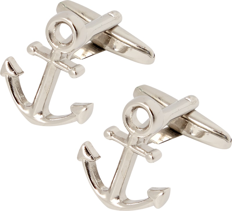 Manschettenknöpfe in Anker-Form in silber