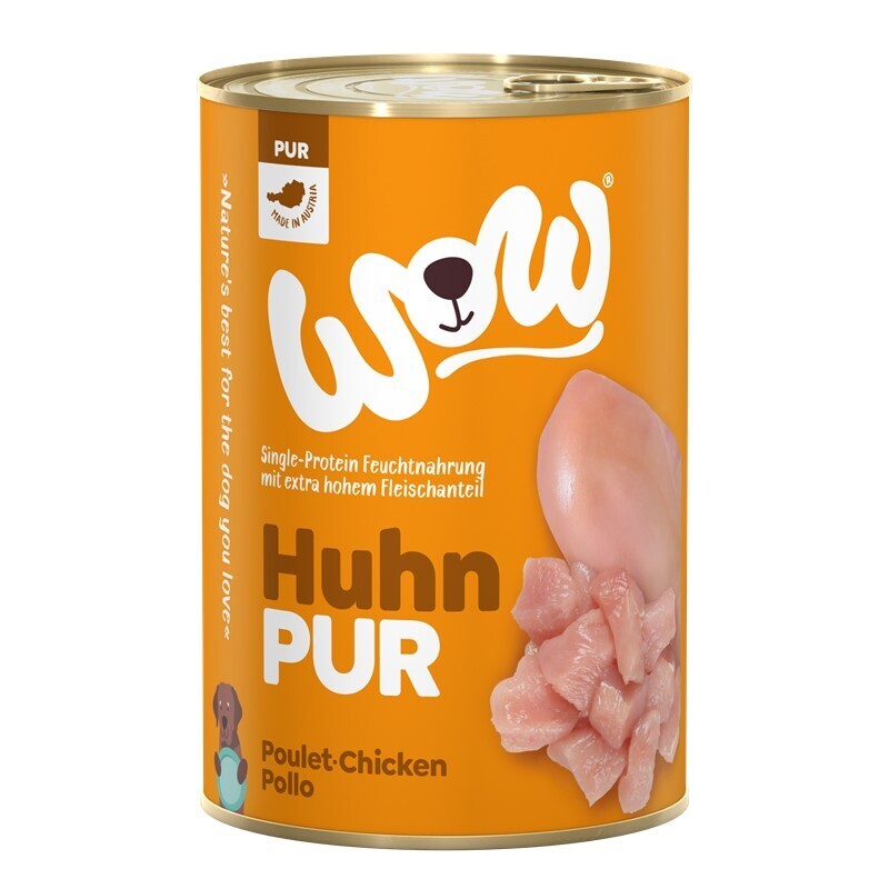 WOW Hundenassfutter WOW Pur Adult 6x400g Geflügel