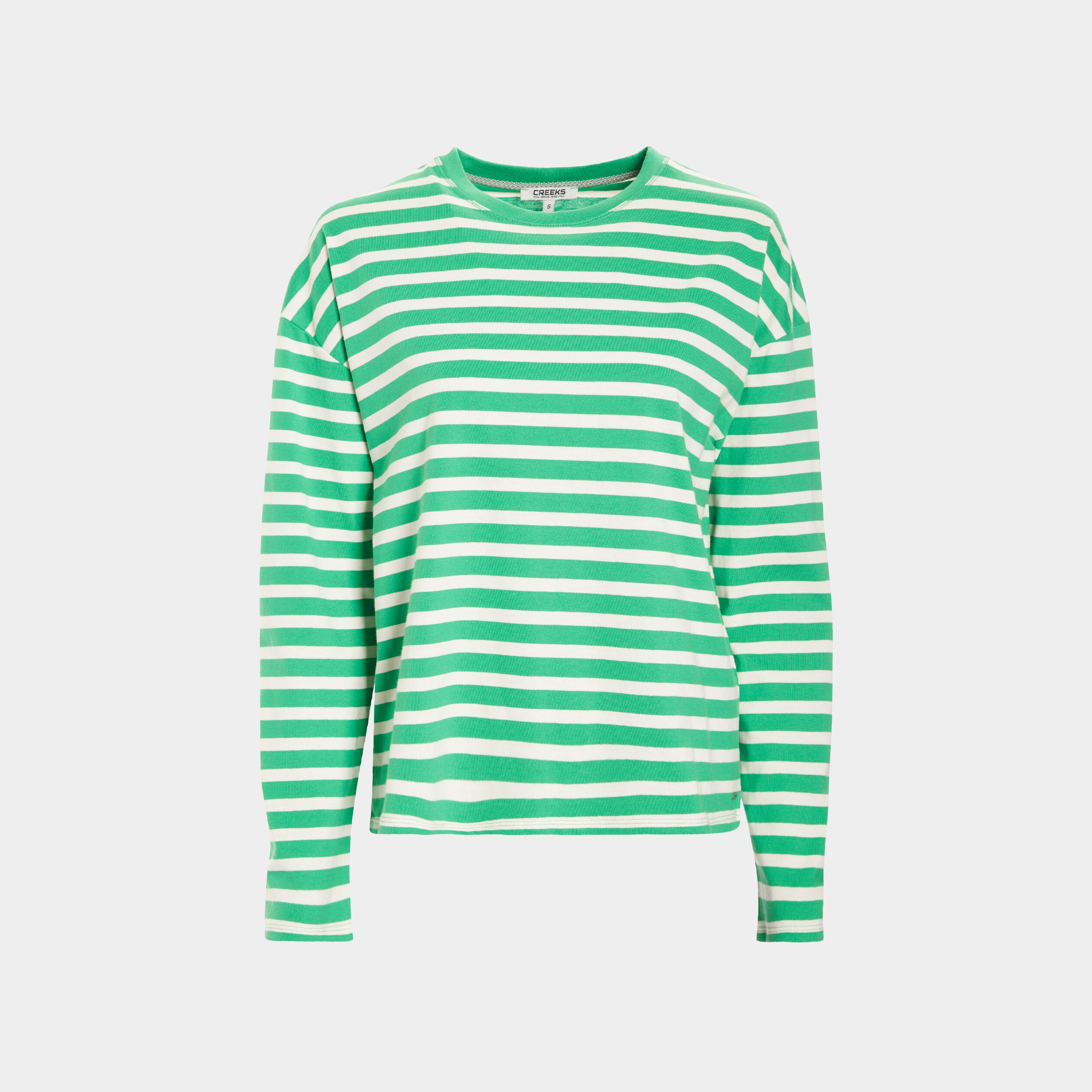 T-shirt marinière manches longues Creeks vert femme | La Halle