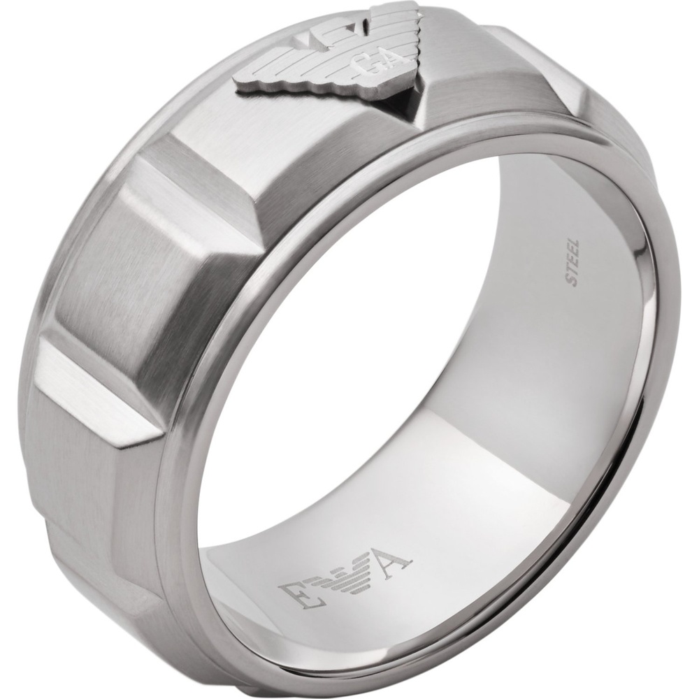 Emporio Armani Bague pour hommes Acier inoxydable argent Bague