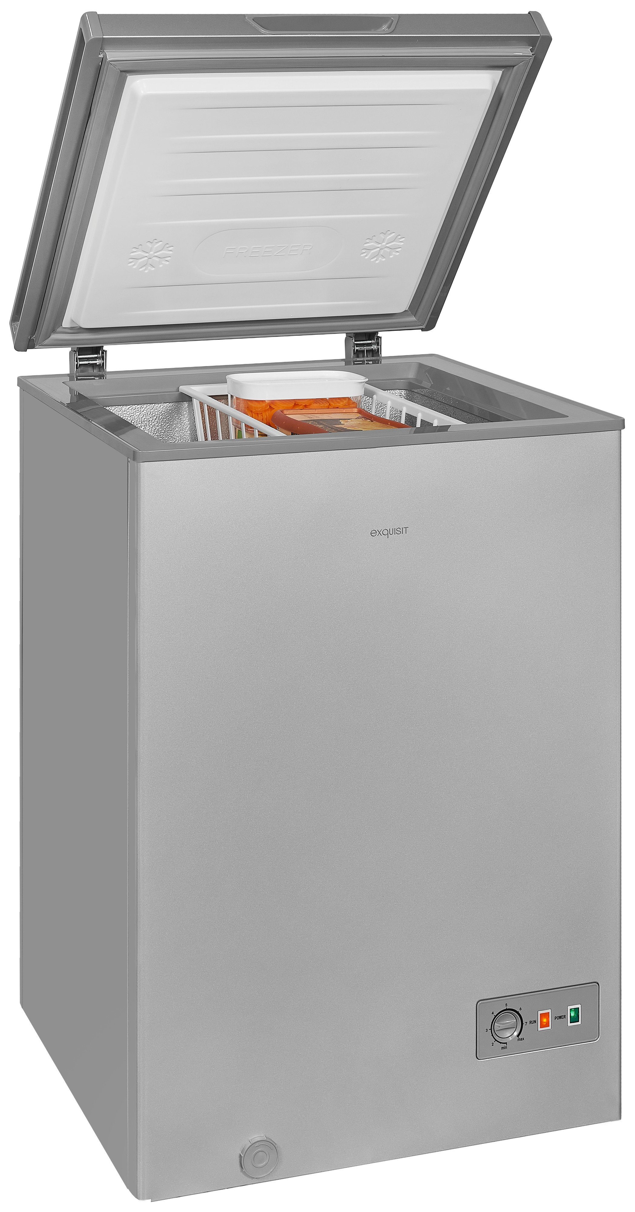 exquisit Gefriertruhe GT100-330E, 54.6 cm breit, 96 l, kompakte Gefriertruhe in modernen Farben