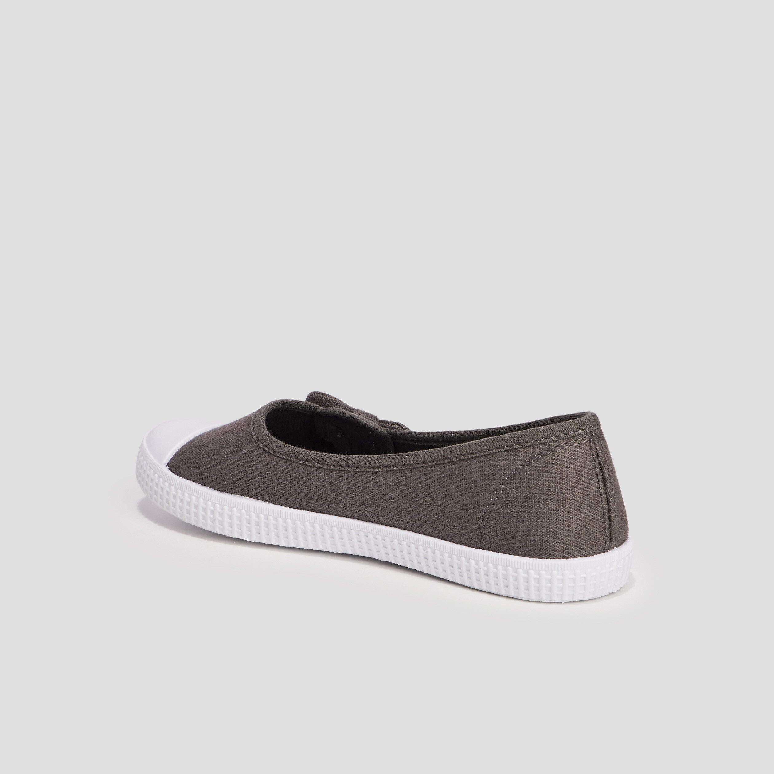 Ballerines en toile avec noeuds taupe femme | La Halle